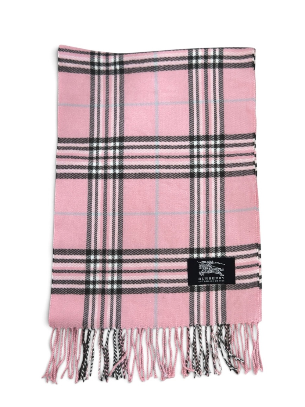 Vintage Burberry Prorsum Reversible
Cashmere Classic Check Pink Plaid Scarf